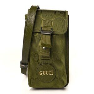 NEW Gucci 696018 H9HKJ 3300 Shoulder Bag Mini Green Storage Case GG